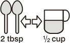 NuScup: 2 tbsp - 1/2 cup